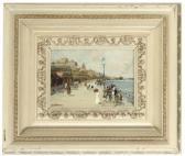 BELLMAN John Joseph Elegant Figures On The Promenade, Seacombe; And Painting The Boat's Hull BELLMAN John Joseph Elegant Figures On The Promenade, Seacombe; And Painting The Boat's Hull