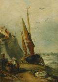 Belshaw George R Coastal Scene With Fisherfolk Belshaw George R Coastal Scene With Fisherfolk