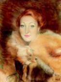 BEN shan Portrait De Femme Au Renard BEN shan Portrait De Femme Au Renard