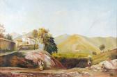 BENASSO B Travellers In An Italianate Landscape BENASSO B Travellers In An Italianate Landscape