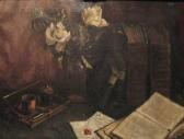 BENE J.V. Stillleben Mit Rosenund Büchern BENE J.V. Stillleben Mit Rosenund Büchern