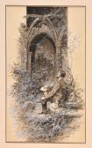 BENEDIKT Engl Josef Vor Einer Ruine Sitzender Mann BENEDIKT Engl Josef Vor Einer Ruine Sitzender Mann