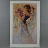 BENFIELD Gary A Woman In A Flowing Dress Holding A Fan BENFIELD Gary A Woman In A Flowing Dress Holding A Fan