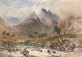 BENNETT William A River Rushing Through A Romantic Landscape BENNETT William A River Rushing Through A Romantic Landscape
