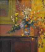 BENNION Biddy Still Life, Vase With Flowers On A Side Table BENNION Biddy Still Life, Vase With Flowers On A Side Table