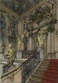 BENOIS Alexander Nikolaiev. The Main Staircase At Peterhof BENOIS Alexander Nikolaiev. The Main Staircase At Peterhof