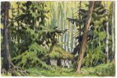 BENOIS Nikolai Alexandrov. The First: 'woods Near The Bank Of Volga', The Second: 'little Kitezh' BENOIS Nikolai Alexandrov. The First: 'woods Near The Bank Of Volga', The Second: 'little Kitezh'