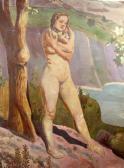 BENSON John Miles Bourne Nude In A Coastal Landscape BENSON John Miles Bourne Nude In A Coastal Landscape