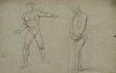 BENVENUTI Pietro Studio Di Nudo Virile E Altra Figura Di Vecchio Con Le Mani Intrecciate (recto) / Studio Di Figura Panneggiata E Di Mani Intrecciate (verso) BENVENUTI Pietro Studio Di Nudo Virile E Altra Figura Di Vecchio Con Le Mani Intrecciate (recto) / Studio Di Figura Panneggiata E Di Mani Intrecciate (verso)