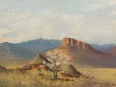 BENZIEN DON Mountain Landscape With Huts & Figures BENZIEN DON Mountain Landscape With Huts & Figures