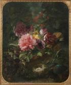 BERANGER-APOIL Suzanne Estelle Still Life With Flowers, Bird Eggs, And Blackberries BERANGER-APOIL Suzanne Estelle Still Life With Flowers, Bird Eggs, And Blackberries