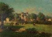 BERAUD N. Vaches Paissant Devant Un Château BERAUD N. Vaches Paissant Devant Un Château