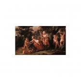 BERCHET Pierre Putti Disporting With A Goat In A Landscape BERCHET Pierre Putti Disporting With A Goat In A Landscape