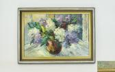 Berezins Valter Still Life Of Flowers In A Brown Vase Resting On A Table Berezins Valter Still Life Of Flowers In A Brown Vase Resting On A Table
