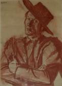 BERGANDER Rudolf Halbporträt Mit Hut BERGANDER Rudolf Halbporträt Mit Hut