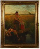 BERGEN von Carl Girls Rescuing Doll In A Stream BERGEN von Carl Girls Rescuing Doll In A Stream