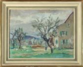BERGER Emil Bauer Mit Sense Im Garten Vor Seinem Hof BERGER Emil Bauer Mit Sense Im Garten Vor Seinem Hof