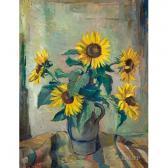 BERGER Emil Blumenstillleben Mit Sonnenblumen In Henkelvase BERGER Emil Blumenstillleben Mit Sonnenblumen In Henkelvase