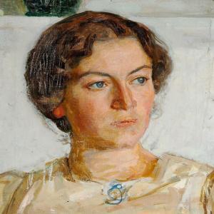 Richard Bergh - Portrait Of Painter Viggo Johansen's Daughter Bodil Faber, Née Johansen