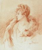 BERGMAN Stanislaw Wojciech Portret Damy Z Lisem BERGMAN Stanislaw Wojciech Portret Damy Z Lisem