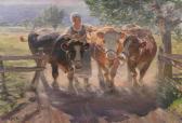 BERGMANN Max Peasant Woman With Cattle BERGMANN Max Peasant Woman With Cattle