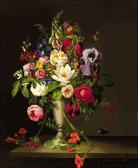 BERKHOLZ Gustav A Bouquet With Orange Blossom, Indian Cress, Roses, Irisses And Violets BERKHOLZ Gustav A Bouquet With Orange Blossom, Indian Cress, Roses, Irisses And Violets
