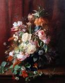 BERTHELIER Jean Marie Still Life Of Mixed Flowers In An Urn BERTHELIER Jean Marie Still Life Of Mixed Flowers In An Urn