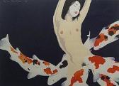 BERTHOLET Ferry Female Nude With Carp BERTHOLET Ferry Female Nude With Carp