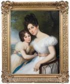 BERTHON René Théodore Portrait De Madame Charles Delamalle Née Angelique Arnauld Et Sa Fille Agathe BERTHON René Théodore Portrait De Madame Charles Delamalle Née Angelique Arnauld Et Sa Fille Agathe
