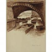 BERTI René Parisian Canal Scene BERTI René Parisian Canal Scene