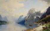 BERTOLD C. Fjordlandschaft Mit Dampfschiff BERTOLD C. Fjordlandschaft Mit Dampfschiff