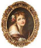 BERTRAND J.M A Portrait Of A Young Girl, Shoulder-length;also Another Portrait By The Same Hand BERTRAND J.M A Portrait Of A Young Girl, Shoulder-length;also Another Portrait By The Same Hand