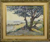 BERTRAND Pierre Philippe Shady Beach Shore Line Scene BERTRAND Pierre Philippe Shady Beach Shore Line Scene