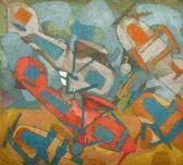 BESNARD Jean Les Avions, Composition Au Pochoir Et Composition Cubisante BESNARD Jean Les Avions, Composition Au Pochoir Et Composition Cubisante
