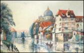 BETZ Ernst Stadtlandschaft Mit Flusslauf BETZ Ernst Stadtlandschaft Mit Flusslauf