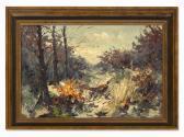 BEVORT John Pheasant In Winter Landscape BEVORT John Pheasant In Winter Landscape