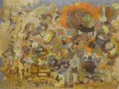 BEYER LUCIEN Composition Abstraite Dans Les Tons Oranges Et Gris BEYER LUCIEN Composition Abstraite Dans Les Tons Oranges Et Gris