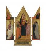 BICCI DI LORENZO A Triptych: The Madonna And Child With Saints Mary Magdalene And Christopher BICCI DI LORENZO A Triptych: The Madonna And Child With Saints Mary Magdalene And Christopher