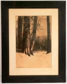 BICKNELL Albion Harris The Black Stained Oak Frame Is Original BICKNELL Albion Harris The Black Stained Oak Frame Is Original