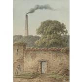 BIDAULD Joseph J. Xavier Wall With Distant Smokestack BIDAULD Joseph J. Xavier Wall With Distant Smokestack