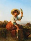 BIELCHOWSKI Karl August A Neapolitan Woman With A Distaff BIELCHOWSKI Karl August A Neapolitan Woman With A Distaff