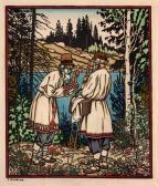 BILIBINE Ivan Iakovlevich Les Deux Vieillards, Illustrationpour Baba Yaga BILIBINE Ivan Iakovlevich Les Deux Vieillards, Illustrationpour Baba Yaga