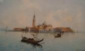 BIONDETTI G. H. View Of Venice From The Lagoon With Gondolas Before BIONDETTI G. H. View Of Venice From The Lagoon With Gondolas Before