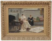 BIRNEY William Verplanck Young Woman Reading Love Notes With A Companion BIRNEY William Verplanck Young Woman Reading Love Notes With A Companion