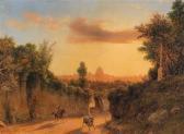 BISI Giuseppe View Of Rome At Sunset Or The Escaped Bull BISI Giuseppe View Of Rome At Sunset Or The Escaped Bull
