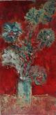 BJORN L.D. Bouquet Sur Fond Rouge BJORN L.D. Bouquet Sur Fond Rouge
