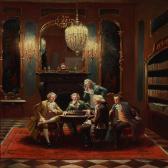 BLÄTTER Bruno Five Men Around A Table Playing Chess BLÄTTER Bruno Five Men Around A Table Playing Chess