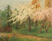 BLÜMEL-CLARENBACH Julitta Melitta Zugeschr.(tochter Von Max Clarenbach, * Wittlaer Um 1910), "blühendeobstbäume", Öl Auf Leinwand/karton, 35 X 44, Verso Zugeschrieben,r. BLÜMEL-CLARENBACH Julitta Melitta Zugeschr.(tochter Von Max Clarenbach, * Wittlaer Um 1910), "blühendeobstbäume", Öl Auf Leinwand/karton, 35 X 44, Verso Zugeschrieben,r.