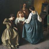 BLACK-BLACHOWSKI Roman Interior With Playing Girls BLACK-BLACHOWSKI Roman Interior With Playing Girls