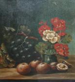 BLADES A. G. Still Life Study Of Mixed Fruit, Flowers BLADES A. G. Still Life Study Of Mixed Fruit, Flowers